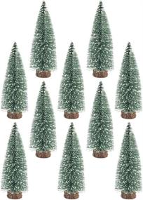 img 3 attached to 🎄 Set of 10, 15cm Mini Christmas Trees with Snow-Covered Miniature Sisal Frosted Tabletop Pine Trees – Ideal for Festive Home, Party, and Bar Decoration