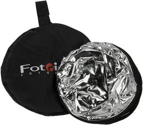 img 1 attached to Fotodiox Pro 22-inch 5-in-1 Handled Reflector - High-Quality Collapsible Disc with Easy-Grip Handles and Carrying Case: Diffusion, White, Black, Silver, and Gold