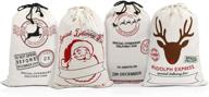 🎅 large santa sacks for christmas decorations: 4 packs 27.5"x19.5" wear-resistant cotton canvas gift bags by vicoup logo