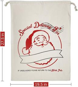 img 1 attached to 🎅 Large Santa Sacks for Christmas Decorations: 4 Packs 27.5"x19.5" Wear-Resistant Cotton Canvas Gift Bags by VICOUP