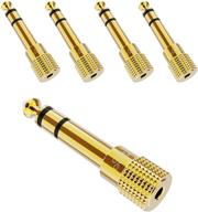 🎧 cablecreation 6.35mm male to 3.5mm female stereo audio adapter - gold plated 5-pack for headphone, ipod, guitar, mixing console & more logo