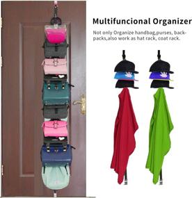 img 1 attached to Vikodah Black 2 Pack Hanging Bag Organizers for Home, Over-Door Purse Racks, Handbag Holders - Closet Storage Collection for Better Organization