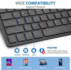 img 3 attached to 💻 ProCase Wireless Keyboard for iPad Android Windows Tablets Smartphone, Mini Small Slim Compact Portable Keyboard for iPhone iPad iMac Cellphone Surface Laptop Smart TV (Battery Powered)