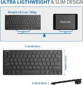 img 1 attached to 💻 ProCase Wireless Keyboard for iPad Android Windows Tablets Smartphone, Mini Small Slim Compact Portable Keyboard for iPhone iPad iMac Cellphone Surface Laptop Smart TV (Battery Powered)