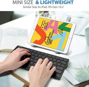 img 2 attached to 💻 ProCase Wireless Keyboard for iPad Android Windows Tablets Smartphone, Mini Small Slim Compact Portable Keyboard for iPhone iPad iMac Cellphone Surface Laptop Smart TV (Battery Powered)