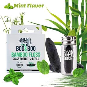 img 3 attached to 🎋 BOONBOO Dental Floss: Eco-Friendly Bamboo Woven Fiber in Glass Bottle - 300FT/90M, Mint Wax Infused - Sustainable & Biodegradable