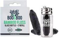 🎋 boonboo dental floss: eco-friendly bamboo woven fiber in glass bottle - 300ft/90m, mint wax infused - sustainable & biodegradable logo