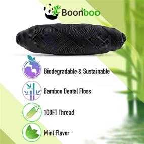 img 2 attached to 🎋 BOONBOO Dental Floss: Eco-Friendly Bamboo Woven Fiber in Glass Bottle - 300FT/90M, Mint Wax Infused - Sustainable & Biodegradable