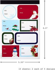 img 2 attached to 🎁 Праздничные наклейки для подарков Hallmark: 80 наклеек с рустиканскими оленями, варежками и клетчатым узором для классического Рождества.
