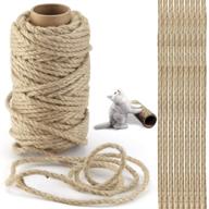 🐱 cat scratching post tree refill replacement - amersumer 5mm 98 ft cat jute rope, diy scratcher repairing hemp rope for cat tree and tower logo