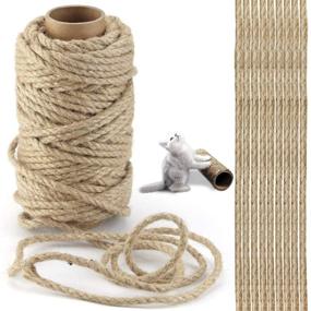 img 4 attached to 🐱 Cat Scratching Post Tree Refill Replacement - Amersumer 5mm 98 Ft Cat Jute Rope, DIY Scratcher Repairing Hemp Rope for Cat Tree and Tower