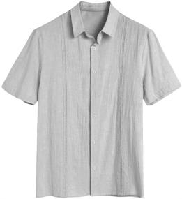 img 3 attached to Hestenve Guayabera Cotton X Large Men's Shirt for Clothing