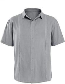 img 2 attached to Hestenve Guayabera Cotton X Large Men's Shirt for Clothing