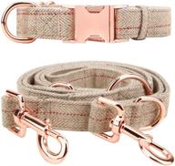 🌹 rose gold dog collar and leash set - elegant design for medium to large dogs - adjustable lengths up to 6 feet logo