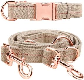 img 4 attached to 🌹 Rose Gold Dog Collar and Leash Set - Elegant Design for Medium to Large Dogs - Adjustable Lengths up to 6 Feet