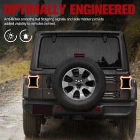 img 2 attached to 🔥 Enhance Your Jeep Wrangler JL with FieryRed Smoked LED Tail Lights: Reverse Light, Turn Signal, and Running Lights for 2018-2021 Models