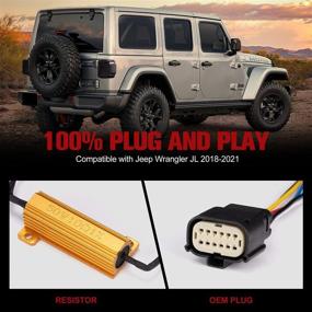 img 1 attached to 🔥 Enhance Your Jeep Wrangler JL with FieryRed Smoked LED Tail Lights: Reverse Light, Turn Signal, and Running Lights for 2018-2021 Models