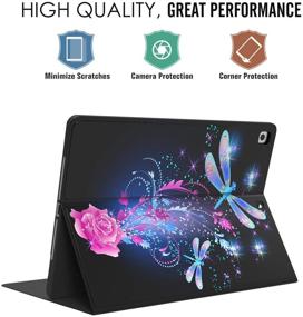 img 1 attached to USTY Samsung Galaxy Tab A 8.0 Case 2019 - Slim Lightweight Folio Stand PU Leather Cover for Galaxy Tab A 8.0 T290/T295, Dragonfly Design