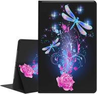 usty samsung galaxy tab a 8.0 case 2019 - slim lightweight folio stand pu leather cover for galaxy tab a 8.0 t290/t295, dragonfly design logo