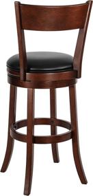 img 3 attached to Swivel Barstool with Open Wooden Back, Cappuccino Finish, 24 Inch Seat Height - Set of 1 by Ball & Cast