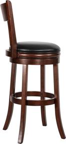 img 2 attached to Swivel Barstool with Open Wooden Back, Cappuccino Finish, 24 Inch Seat Height - Set of 1 by Ball & Cast