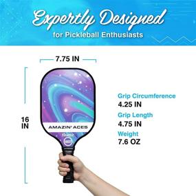 img 3 attached to 🏓 Amazin' Aces Cosmic Pickleball Paddle Set: 2 USAPA-Approved Graphite Face Paddles, 4 Outdoor Pickleballs, Portable Carry Bag