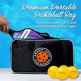 img 1 attached to 🏓 Amazin' Aces Cosmic Pickleball Paddle Set: 2 USAPA-Approved Graphite Face Paddles, 4 Outdoor Pickleballs, Portable Carry Bag