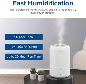 img 3 attached to 🌬️ LEVOIT Baby Bedroom Humidifier: Top Fill Cool Mist for Kids Nursery with Smart Sensor, Essential Oil Compatibility, Ultra Quiet Operation - 1.8L, White