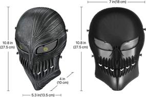 img 1 attached to Flexzion Airsoft Helmet Paintball Full Face Death Skeleton (Black) Skull Mask | Metal Mesh Eye Protection | Anti-Fog Propane BB Field Safety | Hunting Wargame Guard | Cosplay Halloween Outdoor Activity