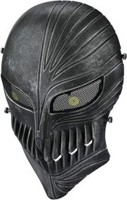 img 4 attached to Flexzion Airsoft Helmet Paintball Full Face Death Skeleton (Black) Skull Mask | Metal Mesh Eye Protection | Anti-Fog Propane BB Field Safety | Hunting Wargame Guard | Cosplay Halloween Outdoor Activity