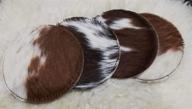 🍵 versatile set of 4 hair-on round tea coasters with natural cowhide - great for multipurpose use logo