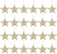 🌟 juvale star christmas tree ornaments - gold holiday decorations, pack of 24 (6 x 1 x 5.7 in) логотип