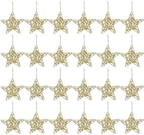 img 4 attached to 🌟 Juvale Star Christmas Tree Ornaments - Gold Holiday Decorations, Pack of 24 (6 x 1 x 5.7 in)