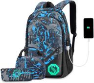 school backpack resistant fashion charging logo