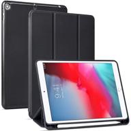 📱 arae case for ipad mini 5 - flip folio wallet case with kickstand feature, pu leather cover - black logo