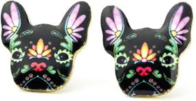 img 4 attached to 🐶 Charm up your style with Colorful Enamel French Bulldog Earrings - Perfect for Women and Girls!