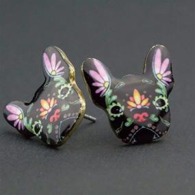 img 2 attached to 🐶 Charm up your style with Colorful Enamel French Bulldog Earrings - Perfect for Women and Girls!