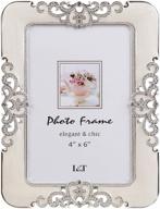 🖼️ l&t home eternity picture frame - silver metal | ivory enamel & crystals | 4x6 inch логотип