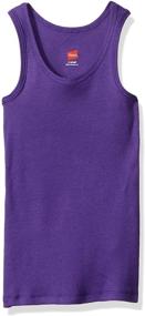 img 1 attached to Hanes Little Girls Ribbed Clothing: Quality Medium Girls' Tops, Tees & Blouses