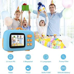 img 4 attached to 📸 Kids Camera - 2inch IPS Screen 8MP 1080P Kids Digital Camera Recorder with 32GB Micro SD Card - Toddler Camera Toys Gifts for Ages 3-12 Boys and Girls