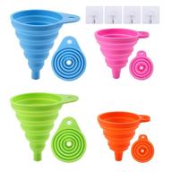 🥄 silicone collapsible kitchen funnel set of 4 - small and large funnels, bpa free, ideal for bottle &amp; liquid transfer, food grade quality logo