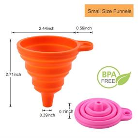 img 1 attached to 🥄 Silicone Collapsible Kitchen Funnel Set of 4 - Small and Large Funnels, BPA Free, Ideal for Bottle &amp; Liquid Transfer, Food Grade Quality