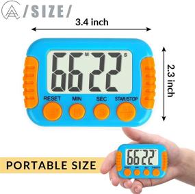 img 3 attached to ⏲️ AEVETE Digital Timers for Kids Classroom Teachers Kitchen Magnetic Timer for Countup Countdown with Auto Shut Off Function 2 Pack (White Blue)