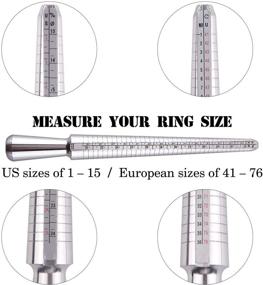 img 2 attached to 📏 27 Piece Metal Ring Sizer Set - Stainless Steel Ring Gauges, Finger Sizer & Ring Mandrel Aluminuml (Size 1-13)