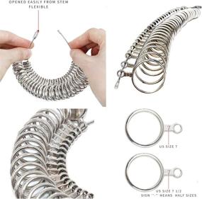 img 3 attached to 📏 27 Piece Metal Ring Sizer Set - Stainless Steel Ring Gauges, Finger Sizer & Ring Mandrel Aluminuml (Size 1-13)