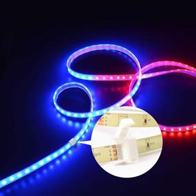 img 3 attached to 🔌 JACKYLED 10mm Waterproof Solderless LED Strip Connectors - 10 Pcs, RGB Flexible Tape Light Adapter for SMD 5050 Strip - Gapless & Sturdy