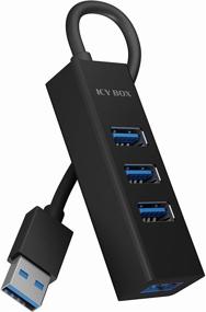 img 4 attached to High-Grade Aluminum Housing Hub: ICY BOX 4-Port USB 3.0 with Integrated Cable (15cm Length) - Simultaneous Support for Multiple USB Devices