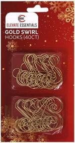 img 4 attached to 🎄 40 ct Gold Swirl Hook by Elevate Essentials - Metal Wire Hanging Hook for Christmas Decoration, Ornament Hangers in Elegant Gold, Decorative Ornament Hooks with Striking Gold Finish - Ideal for Festive Decor