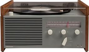 img 2 attached to 🎵 Crosley CR6033A-GY Otto Belt-Drive Turntable with Bluetooth, AM/FM Radio, Aux-in, and Integrated Speaker