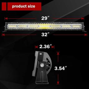 img 2 attached to 🚗 DWVO Curved LED Light Bar 29'' (32'' with Mounting Bracket) - 390W Triple Row 35000LM Upgraded Chipset Off-Road Work Light for Driving, Fog Lamp - IP68 Waterproof Spot & Flood Light Bars